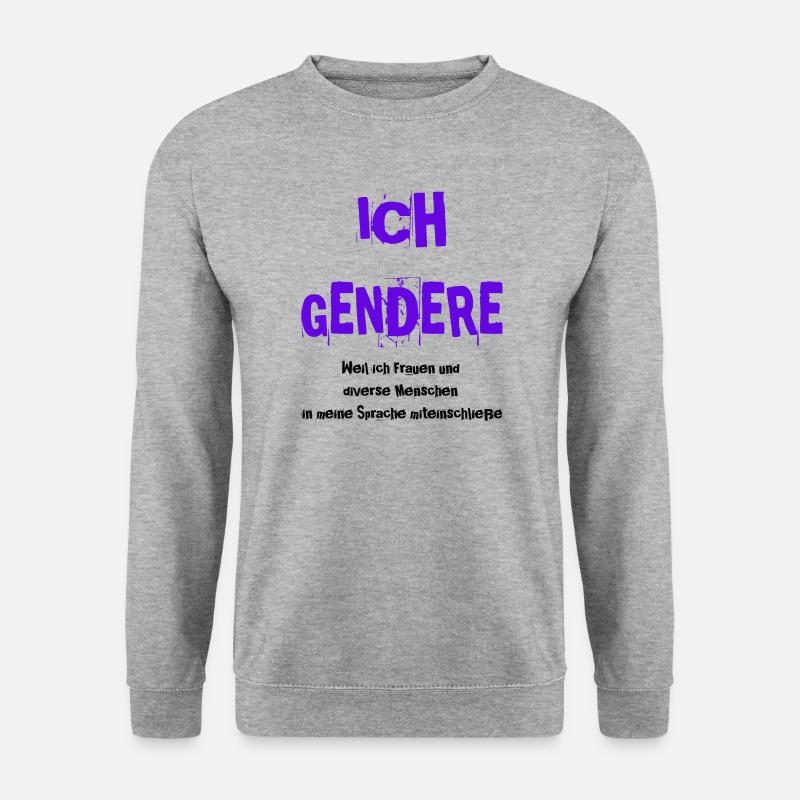gendern Geschenkidee pro Gendern Feminismus queer - Unisex Pullover - Weißgrau meliert