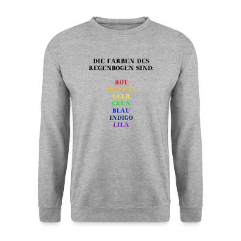 Colors Rainbow Gift Idea for Kids Colorful - Unisex Sweatshirt - salt & pepper - Front - Alina (178cm) & Michal (187cm)