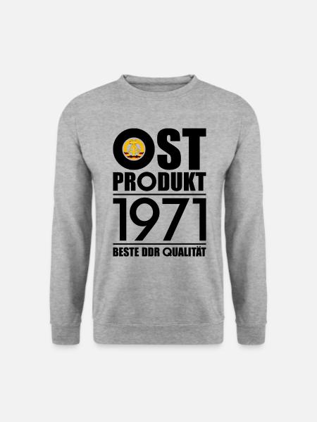 55. GEBURTSTAG OSSI OSTPRODUKT 1971 DDR - Unisex Pullover - Weißgrau meliert