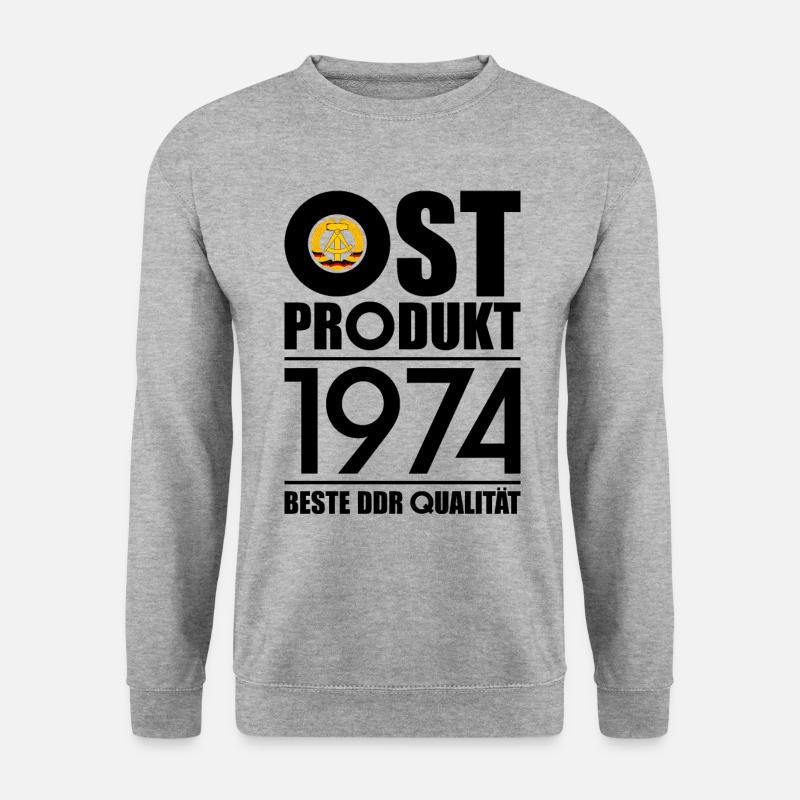 52. GEBURTSTAG OSSI OSTPRODUKT 1974 DDR - Unisex Pullover - Weißgrau meliert