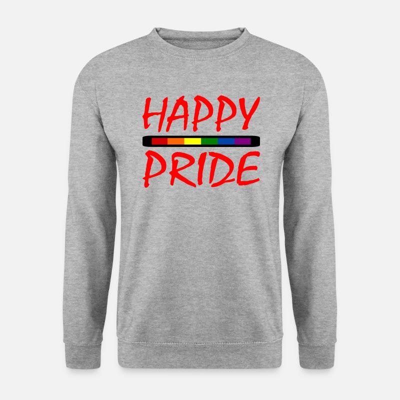 Happy pride - Unisex Pullover - Weißgrau meliert