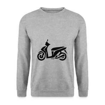 Motorrad Chopper Cruiser Biker Mechaniker Geschenk - Unisex Pullover - Weißgrau meliert - Vorne - Alina (178cm) & Michal (187cm)