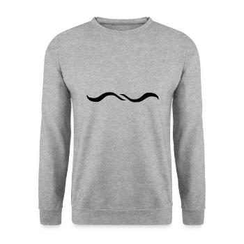 Ligne d’onde à deux vagues - Sweat-shirt Unisexe - gris chiné - Devant - Alina (178cm) & Michal (187cm)
