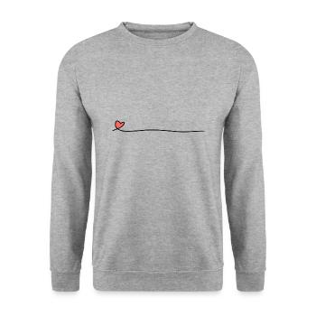 Icône rouge de la ligne de coeur - Sweat-shirt Unisexe - gris chiné - Devant - Alina (178cm) & Michal (187cm)