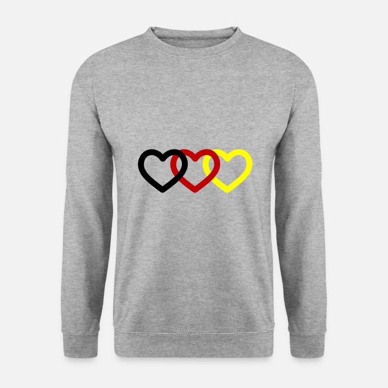 Herzen Deutschland - Unisex Pullover - Weißgrau meliert