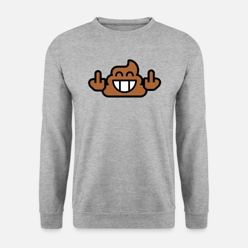 Emoji Poop Stinkfingers 3c - Unisex Pullover - Weißgrau meliert