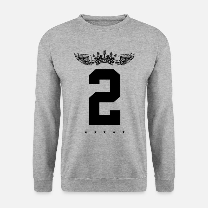 2 Number crown - Unisex Sweatshirt - salt & pepper