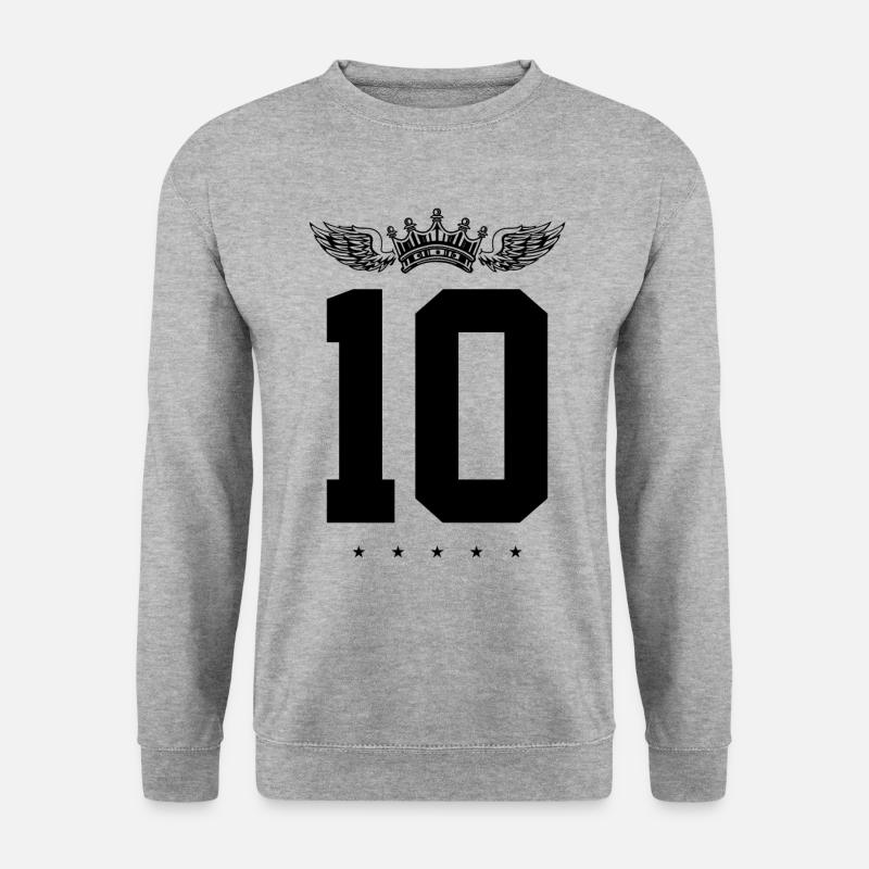 10 Zahl Krone - Unisex Pullover - Weißgrau meliert