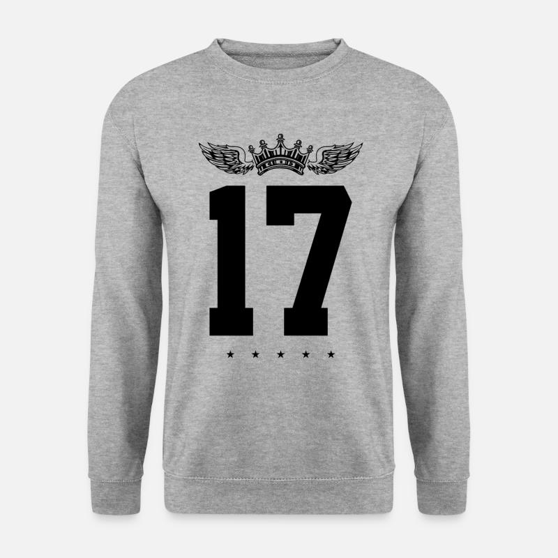 17 Number crown - Unisex Sweatshirt - salt & pepper
