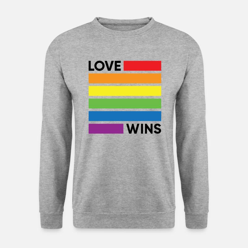 Liebe gewinnt - Unisex Pullover - Weißgrau meliert