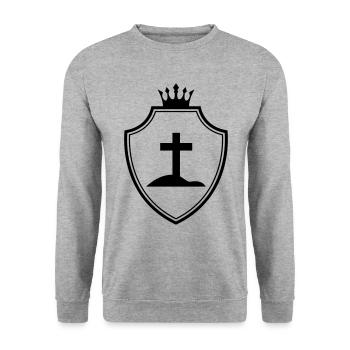 Armoiries croisées - Sweat-shirt Unisexe - gris chiné - Devant - Alina (178cm) & Michal (187cm)