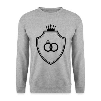 Anneaux de mariage Bague Armoiries Mariage - Sweat-shirt Unisexe - gris chiné - Devant - Alina (178cm) & Michal (187cm)