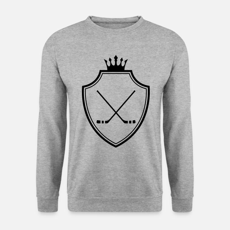 Eishockey Wappen hockeyschläger - Unisex Pullover - Weißgrau meliert