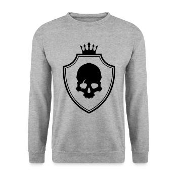 Armoiries du squelette Crâne - Sweat-shirt Unisexe - gris chiné - Devant - Alina (178cm) & Michal (187cm)