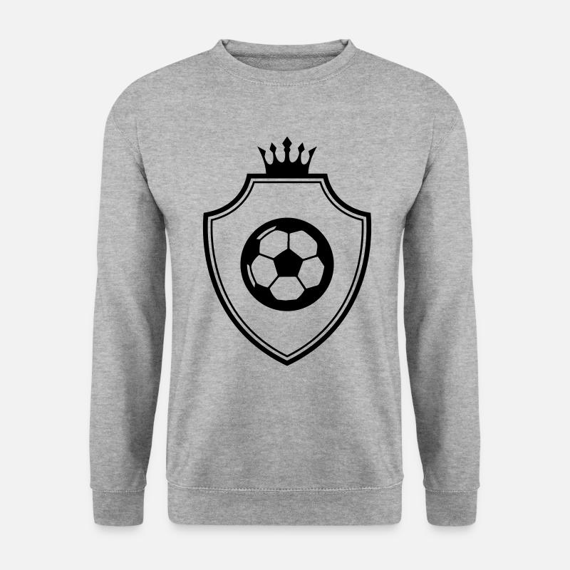 Fussball Wappen - Unisex Pullover - Weißgrau meliert