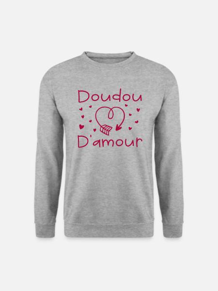 doudou d amour - Sweat-shirt Unisexe - gris chiné