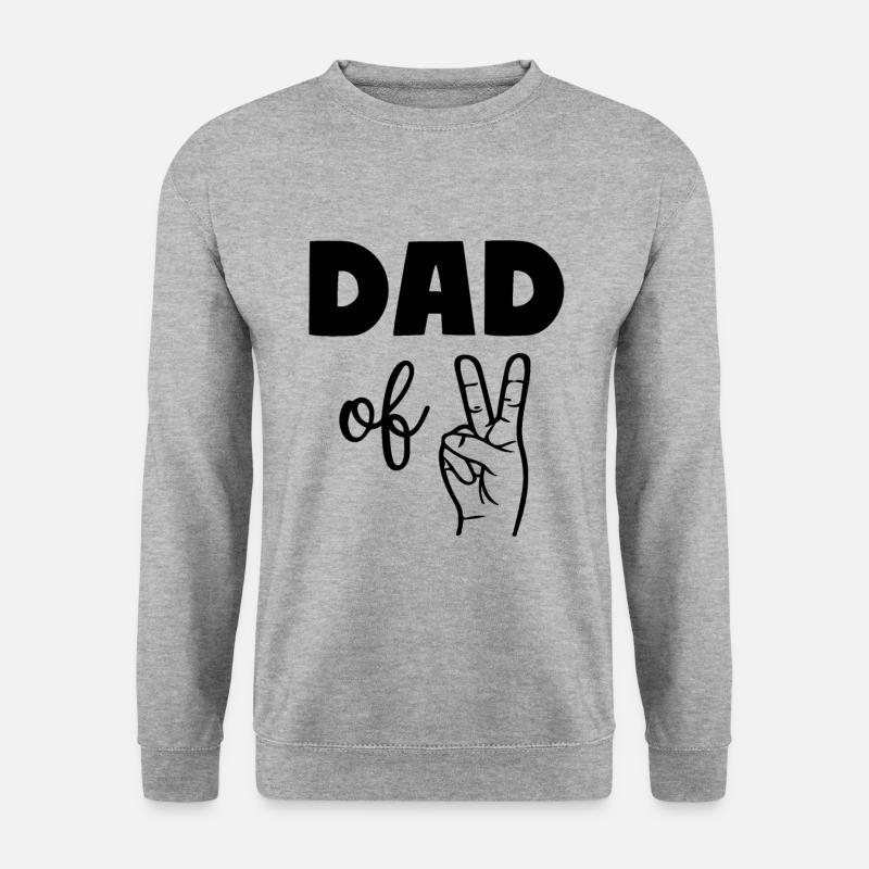 Dad of Two 2 Dad - Unisex Pullover - Weißgrau meliert