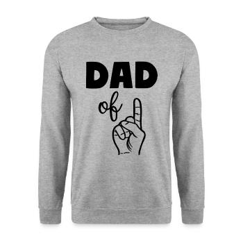 Dad of One 1 Dad - Unisex Pullover - Weißgrau meliert - Vorne - Alina (178cm) & Michal (187cm)
