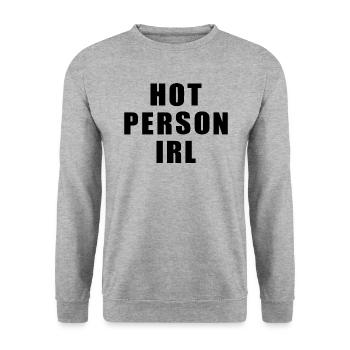Hot person irl - Unisex Sweatshirt - salt & pepper - Front - Alina (178cm) & Michal (187cm)