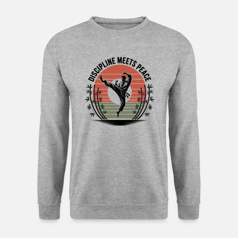 Discipline Meets Peace - Unisex Pullover - Weißgrau meliert
