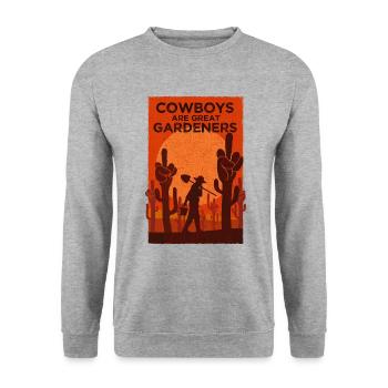THE GARDENER - Unisex Sweatshirt - salt & pepper - Front - Alina (178cm) & Michal (187cm)