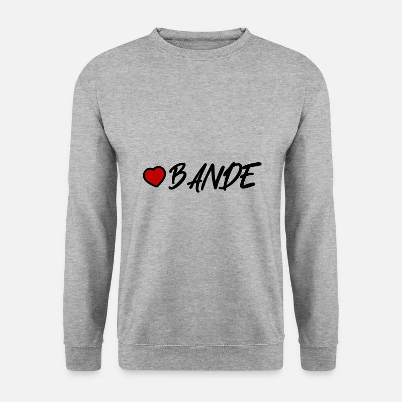 Bande Herz - Unisex Pullover - Weißgrau meliert