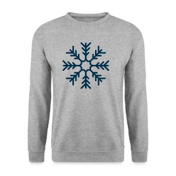 Schneeflocke - Unisex Pullover - Weißgrau meliert - Vorne - Alina (178cm) & Michal (187cm)