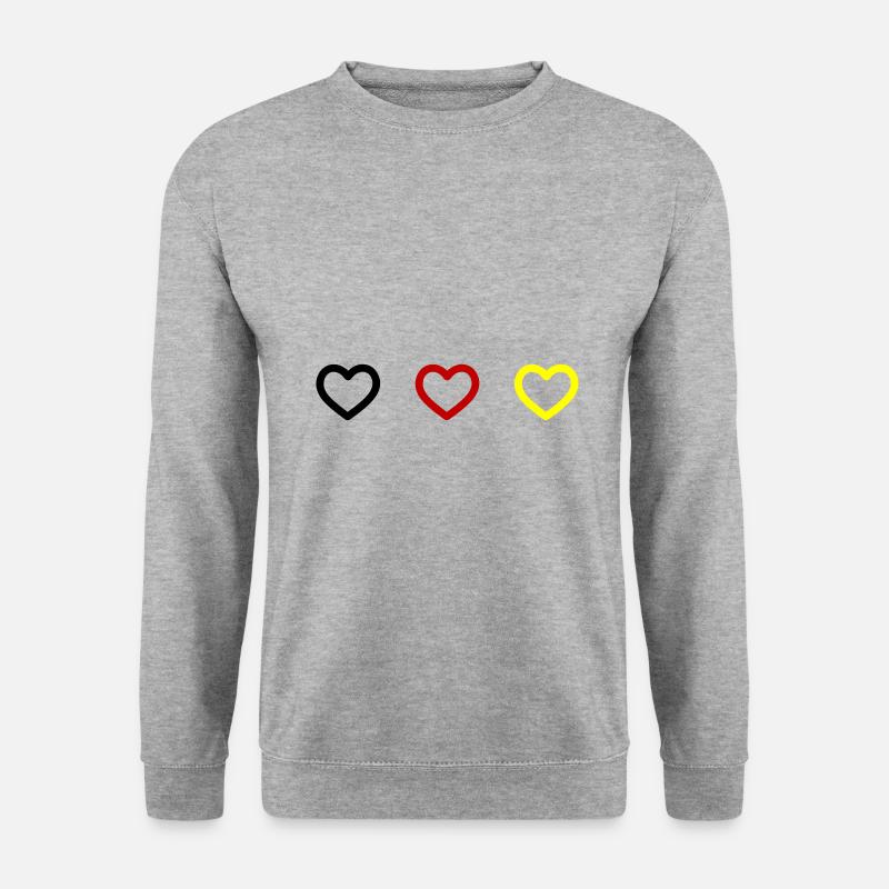 Herzen Deutschland - Unisex Pullover - Weißgrau meliert