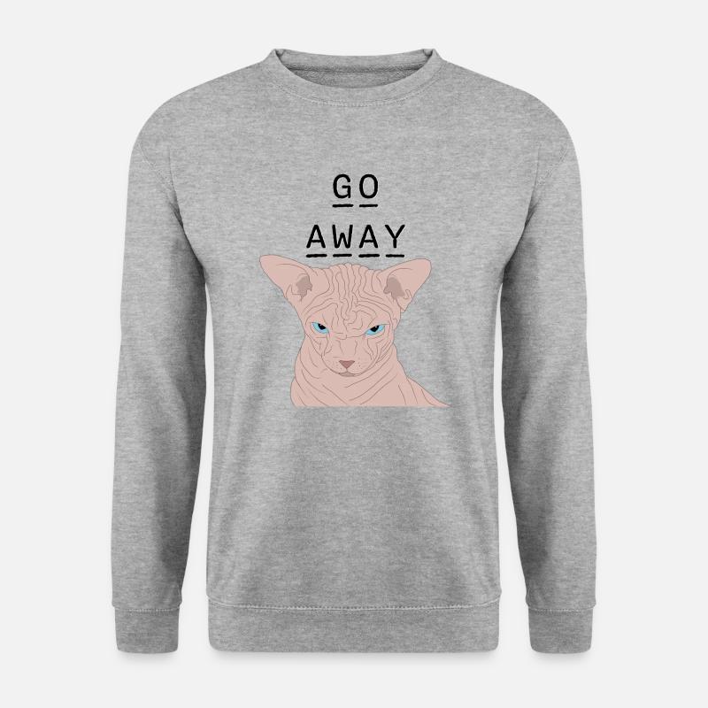Grumpy sphynx - go away - Unisex Sweatshirt - salt & pepper