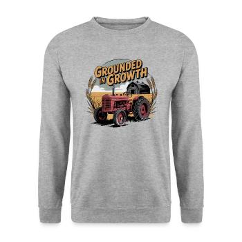 Grounded in Growth - Unisex Sweatshirt - salt & pepper - Front - Alina (178cm) & Michal (187cm)