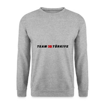 Équipe Turquie Drapeau Türkiye - Sweat-shirt Unisexe - gris chiné - Devant - Alina (178cm) & Michal (187cm)