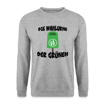 Annalena Baerbock Grüne Grünen Wahl Partei - Unisex Pullover - Weißgrau meliert - Vorne - Alina (178cm) & Michal (187cm)