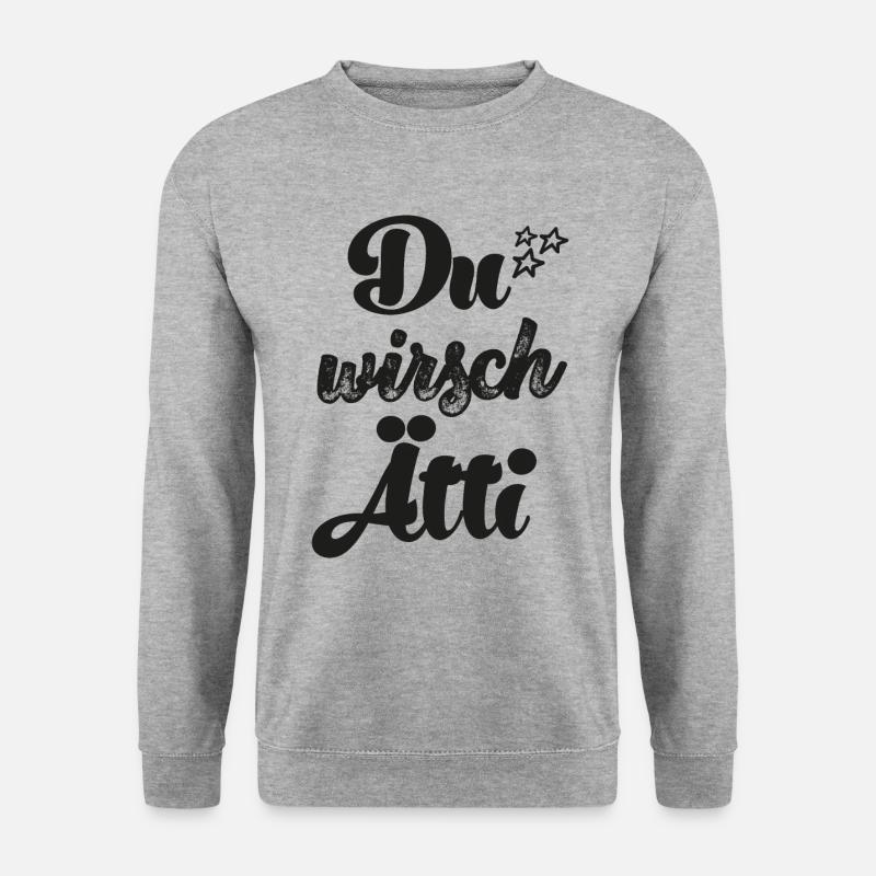 Du wirsch Ätti Hallo Opa Schweiz Schweizer Opa - Unisex Pullover - Weißgrau meliert