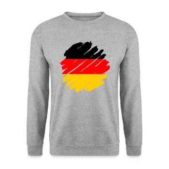 Drapeau allemand Drapeau allemand Utilisé Look Home - Sweat-shirt Unisexe - gris chiné - Devant - Alina (178cm) & Michal (187cm)