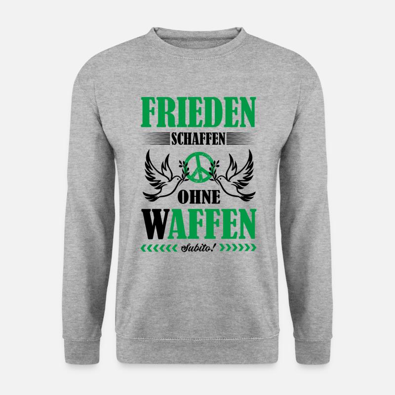 Frieden schaffen - Unisex Pullover - Weißgrau meliert