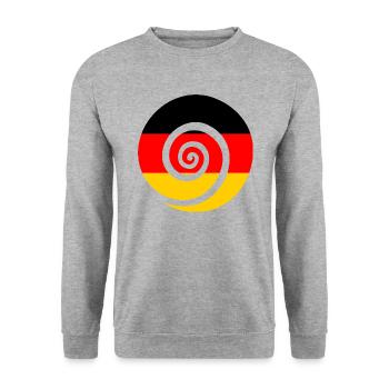 Drapeau de l’Allemagne Drapeau allemand Utilisé Look Home - Sweat-shirt Unisexe - gris chiné - Devant - Alina (178cm) & Michal (187cm)