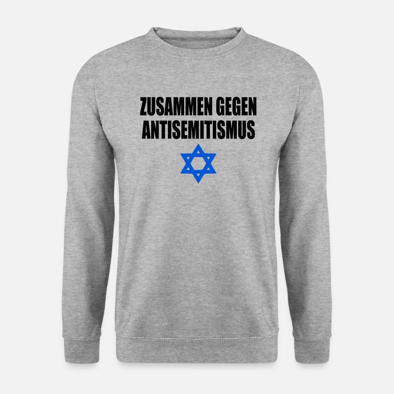 zusammen gegen antisemitismus - Unisex Pullover - Weißgrau meliert