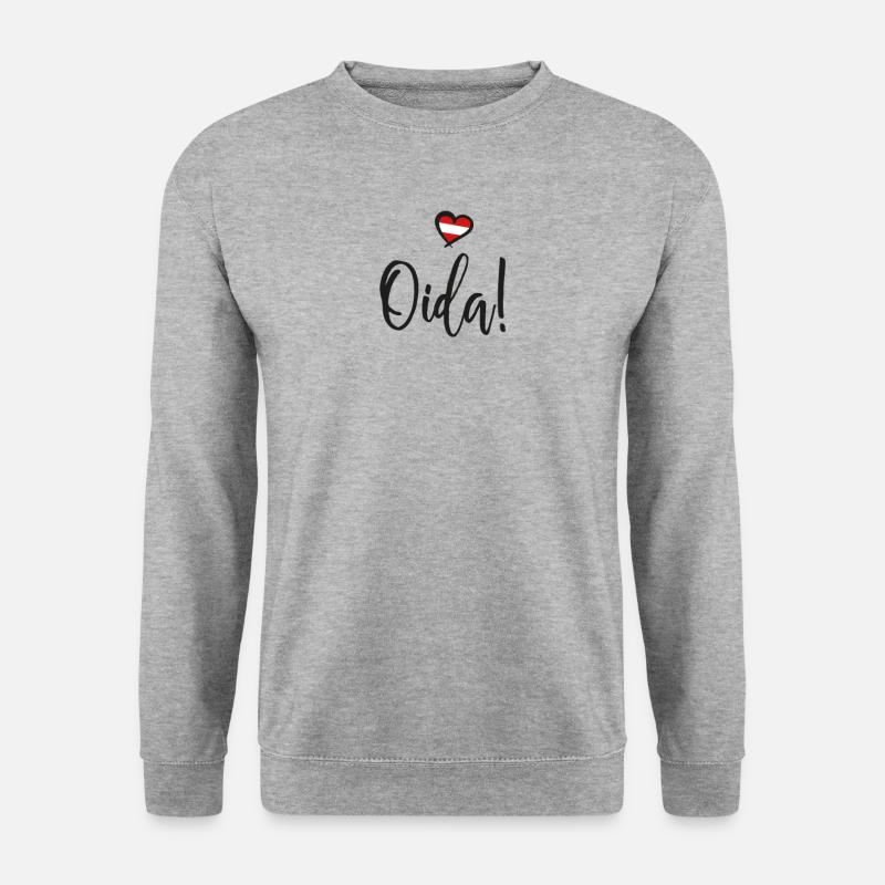 Oida! Österreich - Unisex Pullover - Weißgrau meliert