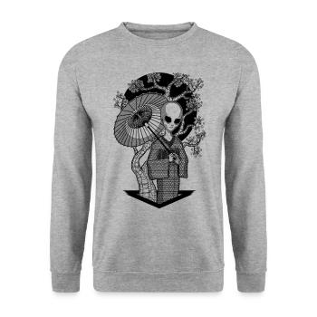 La geisha extraterrestre - Sweat-shirt Unisexe - gris chiné - Devant - Alina (178cm) & Michal (187cm)