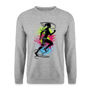 Running Sports Woman Jogger Runner Running Running - Unisex Sweatshirt - salt & pepper - Front - Alina (178cm) & Michal (187cm)