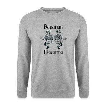 Bavarian Macarena - Unisex Pullover - Weißgrau meliert - Vorne - Alina (178cm) & Michal (187cm)