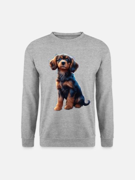 Hunde Liebe: Einzigartiges Design für Tierliebhabe - Unisex Pullover - Weißgrau meliert
