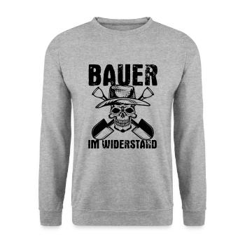 Bauer im Widerstand Landwirte Bauern - Unisex Pullover - Weißgrau meliert - Vorne - Alina (178cm) & Michal (187cm)