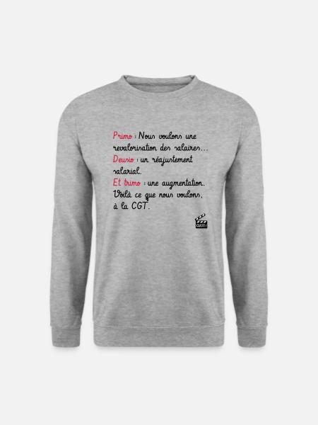 Primo Deusio Trimo - CGT - Les Inconnus - Culte ! - Sweat-shirt Unisexe - gris chiné