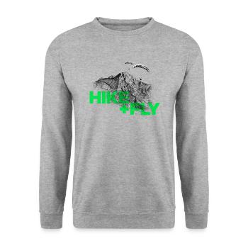 Randonnée et vol Parapente vert - Sweat-shirt Unisexe - gris chiné - Devant - Alina (178cm) & Michal (187cm)