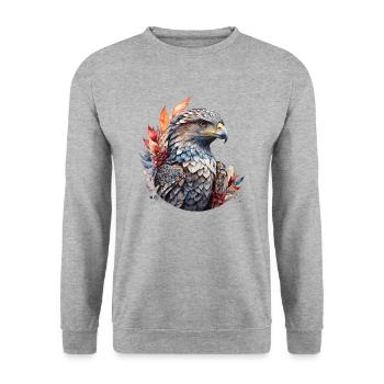 Majestic eagle in floral elegance - Unisex Sweatshirt - salt & pepper - Front - Alina (178cm) & Michal (187cm)