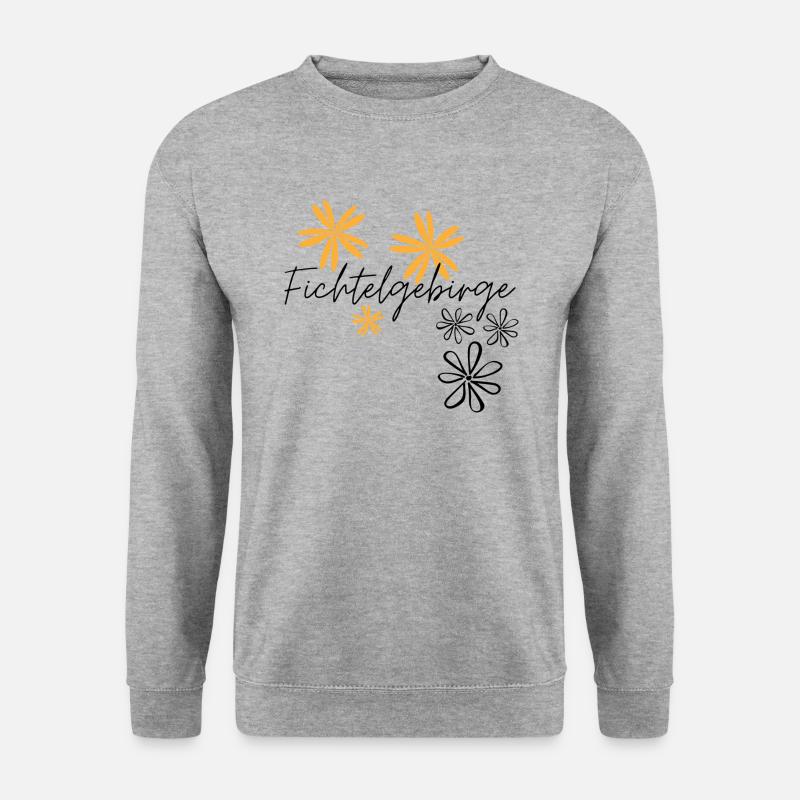Fichtelgebirge Blumen - Unisex Pullover - Weißgrau meliert