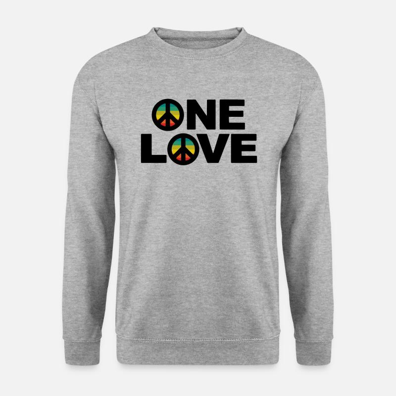 EINE LIEBE - Unisex Pullover - Weißgrau meliert