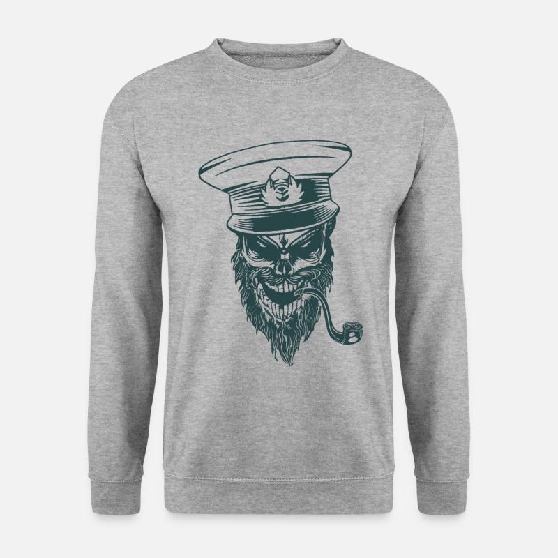 Kapitän - Unisex Pullover - Weißgrau meliert