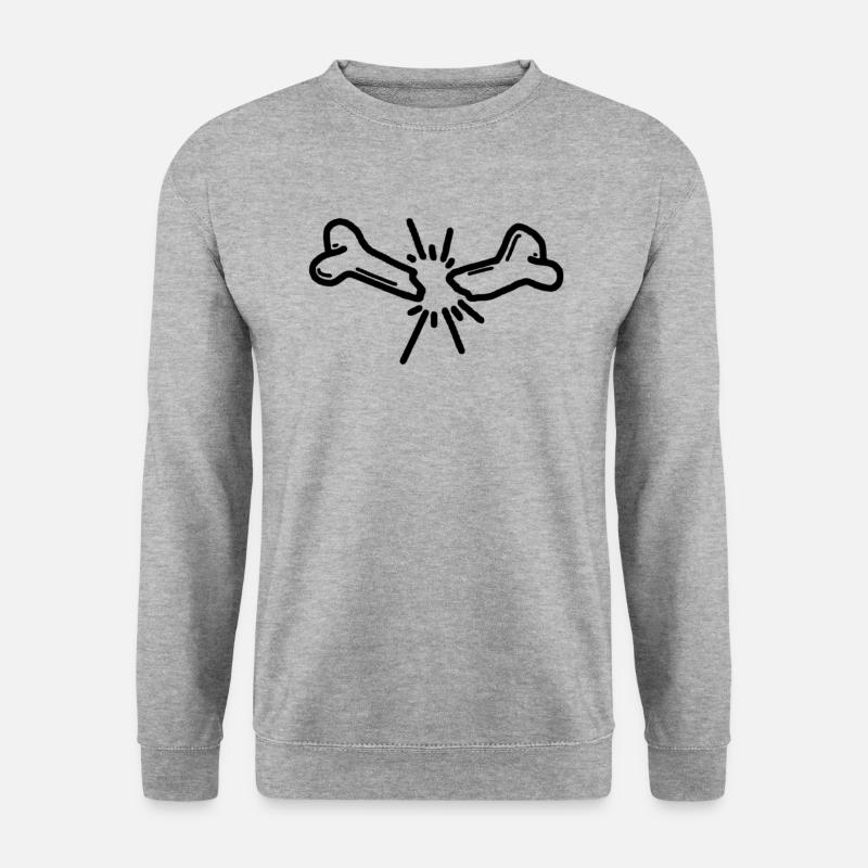Knochenbruch - Unisex Pullover - Weißgrau meliert